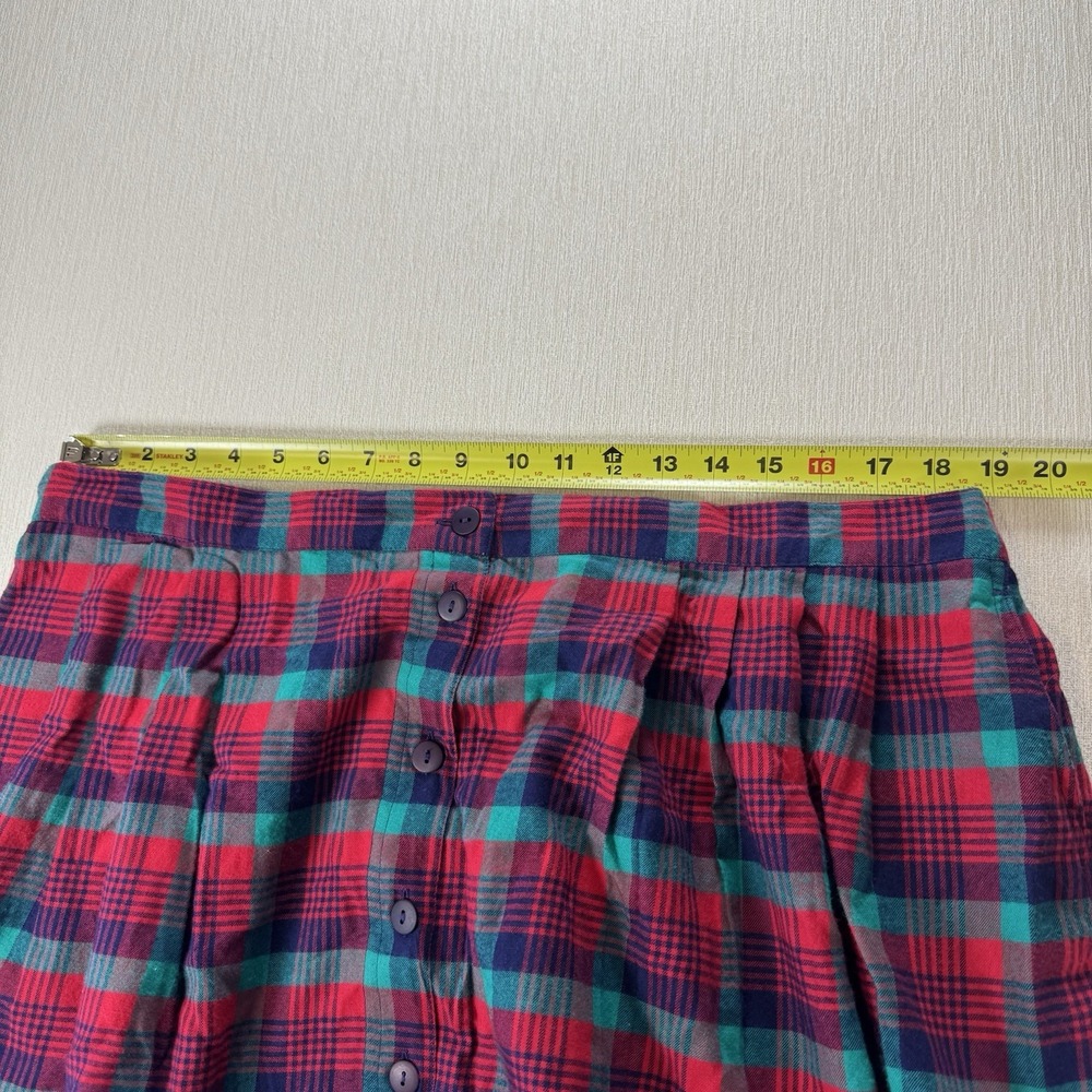 VTG Susan Bristol Plaid Midi Button Front Skirt Size 2X  Cottagecore 100% Cotton - Picture 6 of 8